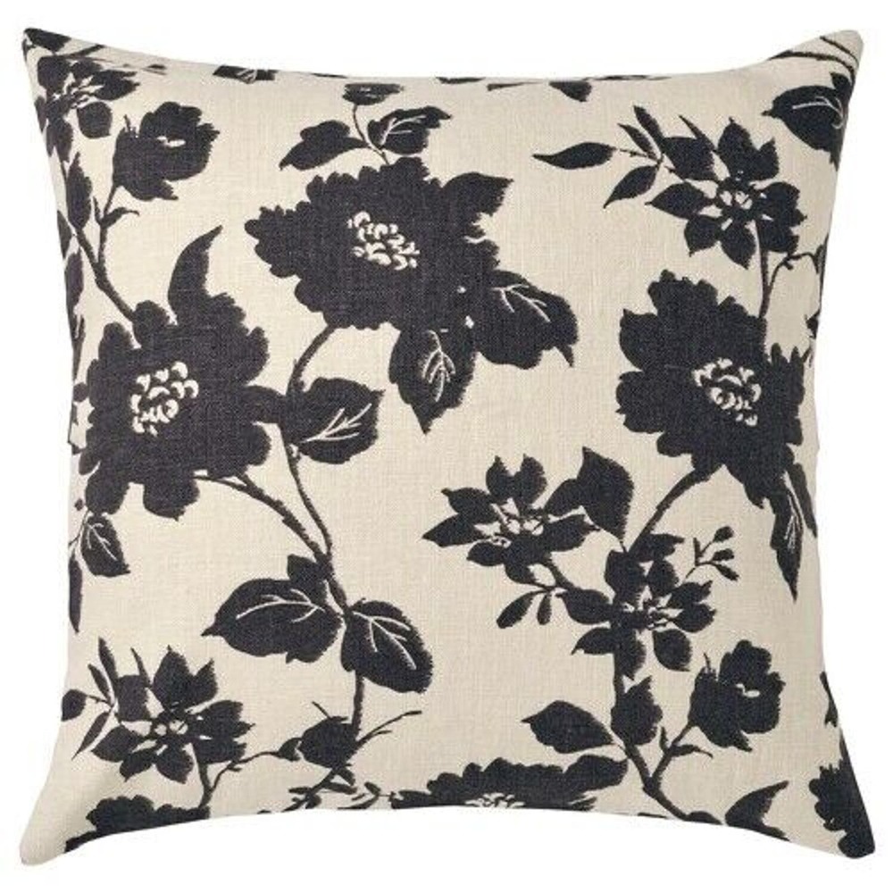 IKEA SVÄRDKRISSLA Cushion Cover, Natural/Anthracite, 20"x20" (805.482.89) NEW
